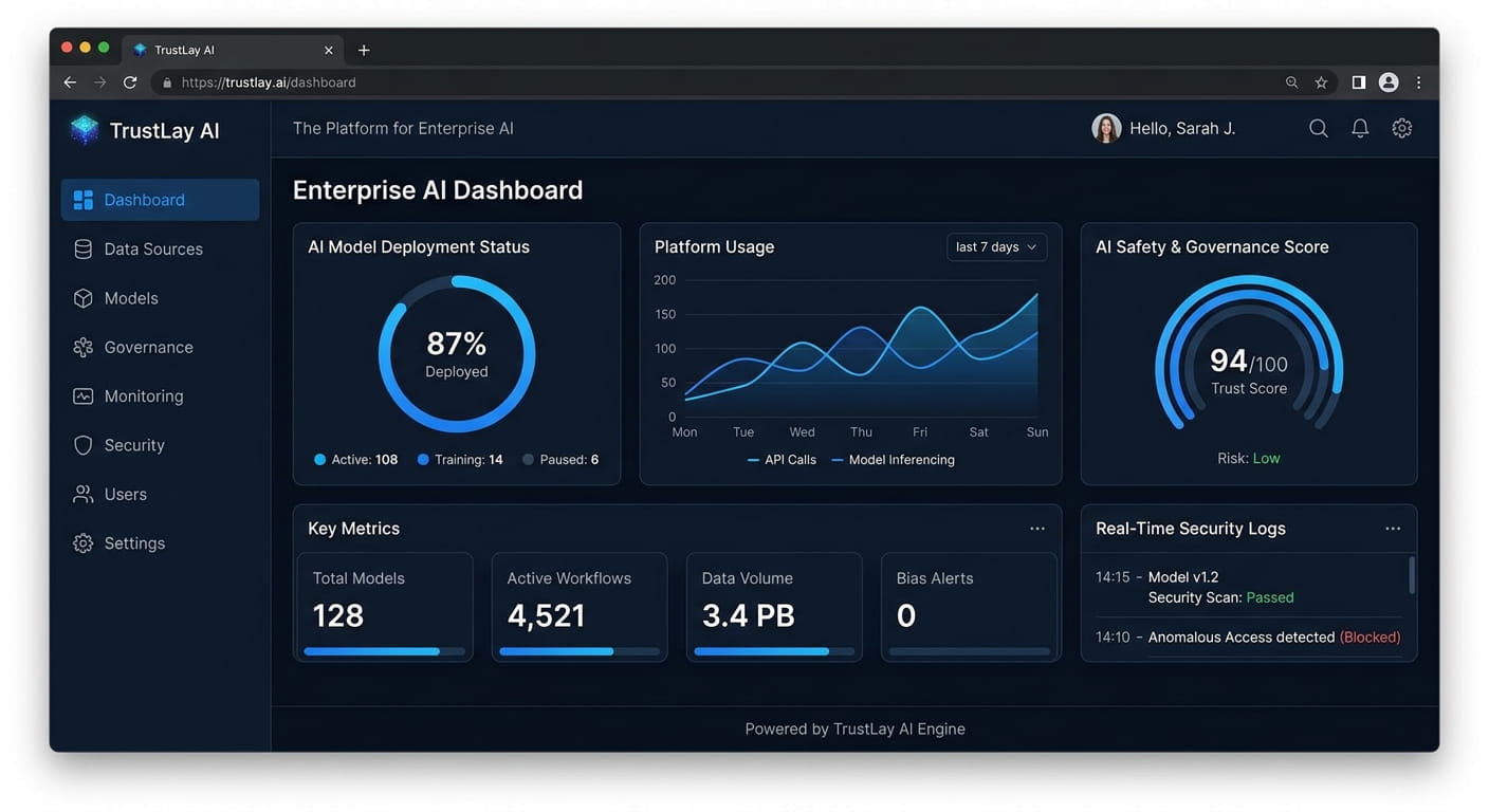 TrustLay AI website preview