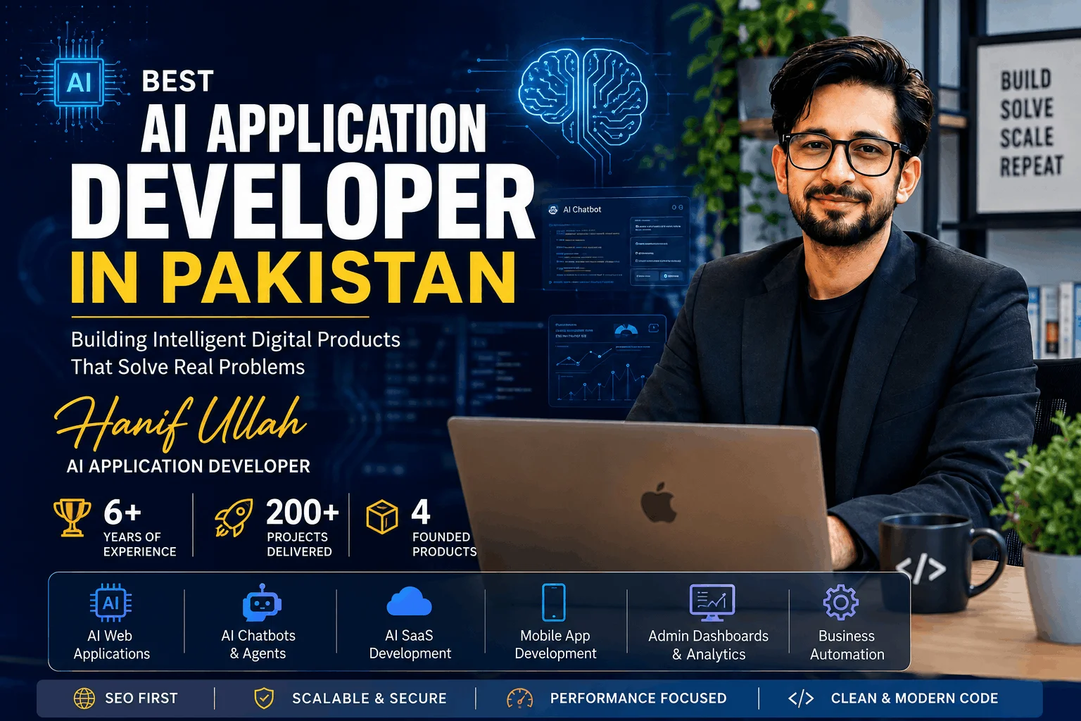 Hanif Ullah, best AI application developer in Pakistan, building intelligent digital products